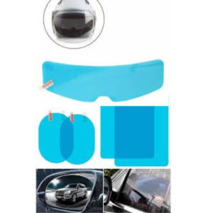 PET+Nano coating waterproof film with 99% high transmittance, Anti-fog, anti- glare, anti-mist, rainproof, which can prevent strong light reflection, reduce dazzle light, relax visual fatigue, effectively protect your driving safety in a rainy or foggy days and keep your car, bike rear view mirror & Helmet visor clear